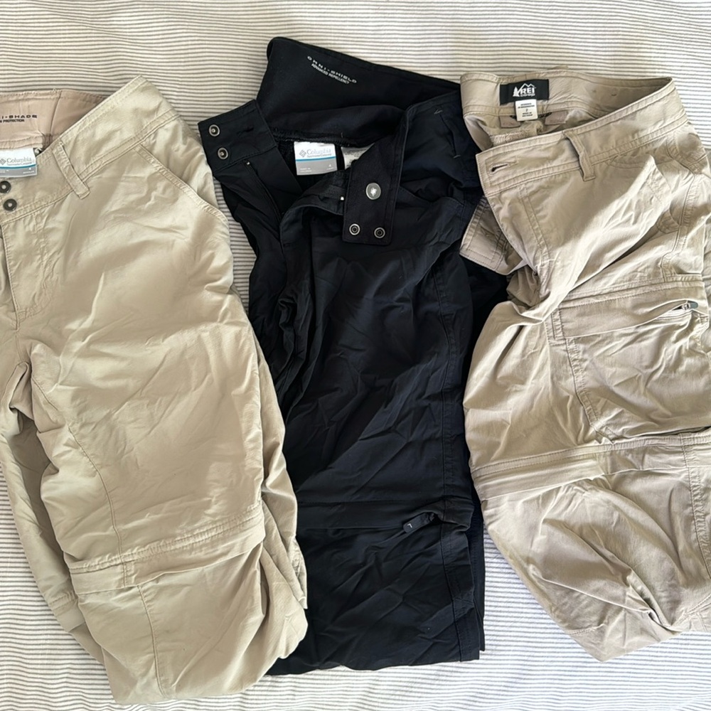 Hiking Women’s Convertible Pants REI Columbia size 2 and 4 (3 Pairs)